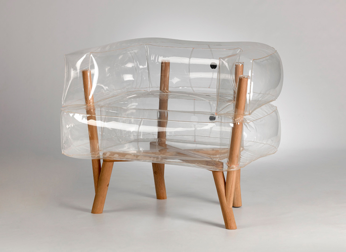 Дизайнерское прозрачное надувное кресло