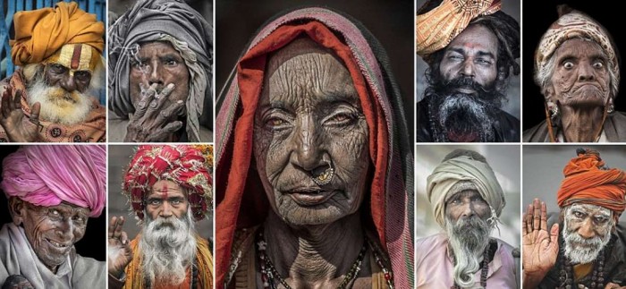 Портреты индийских нищих