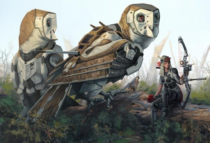 Животные-роботы на постапокалиптических иллюстрациях Robert Chew