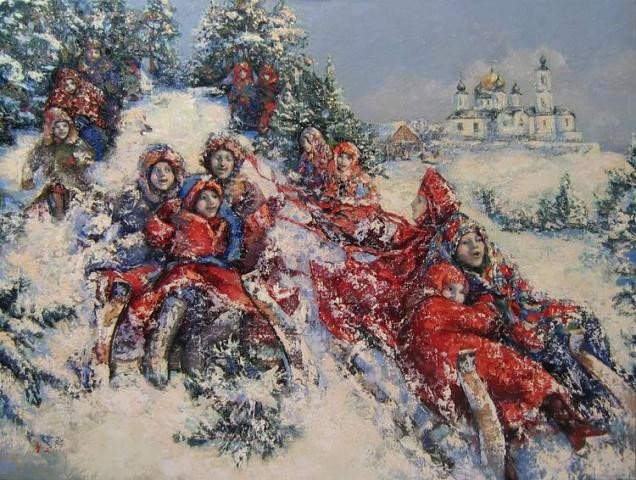Катание с ледяных гор – традиционная русская забава