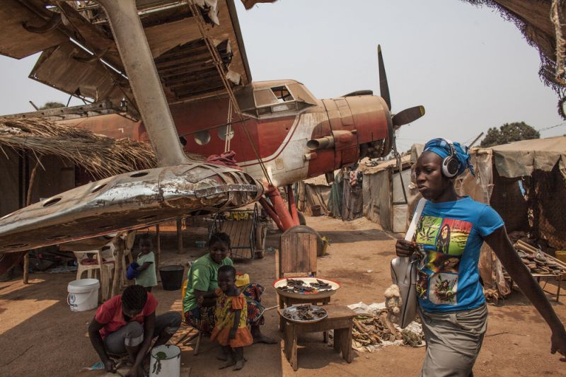 Лагерь для беженцев М’Poko в Центральноафриканской Республике