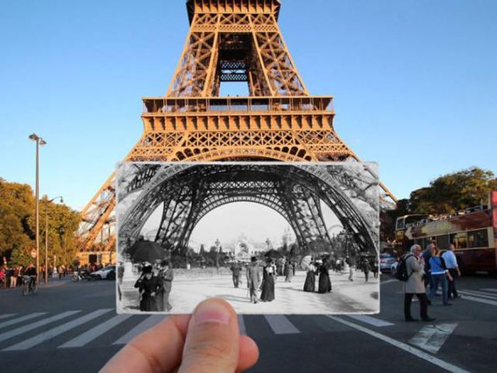 Прогулка по улицам Парижа с ретро снимками