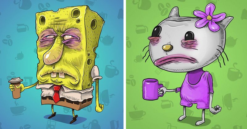 Герои мультфильмов до того, как выпьют свой утренний кофе