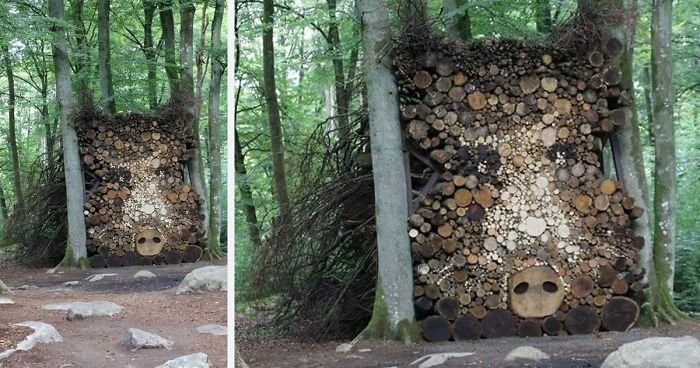 Креативный подход к складыванию дров