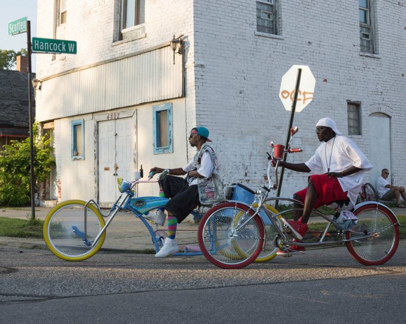 Крутые велобайкеры в Детройте