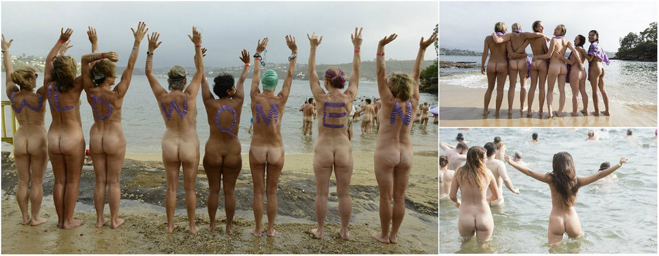 Более тысячи голых пловцов на пляже в Сиднее