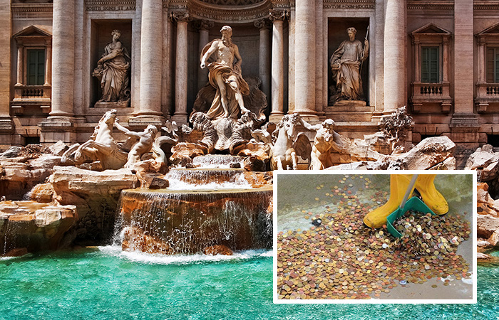 Почти 1,5 миллиона евро достали из знаменитого фонтана в Риме