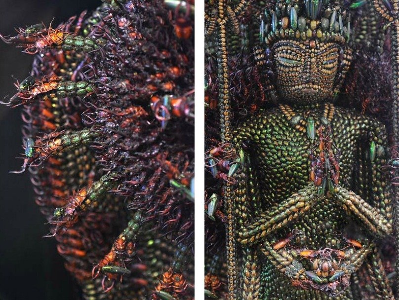 Странная буддийская скульптура из 20000 жуков