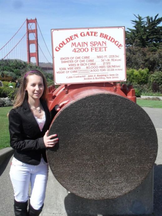 Трос моста Золотые Ворота в Сан–Франциско