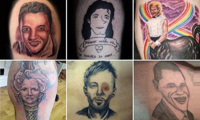 Неудачные татуировки с лицами звезд
