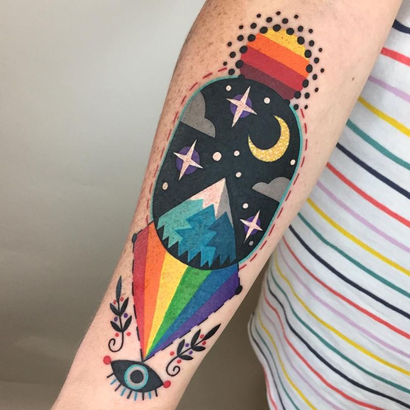 Психоделические татуировки с широким спектром цветов