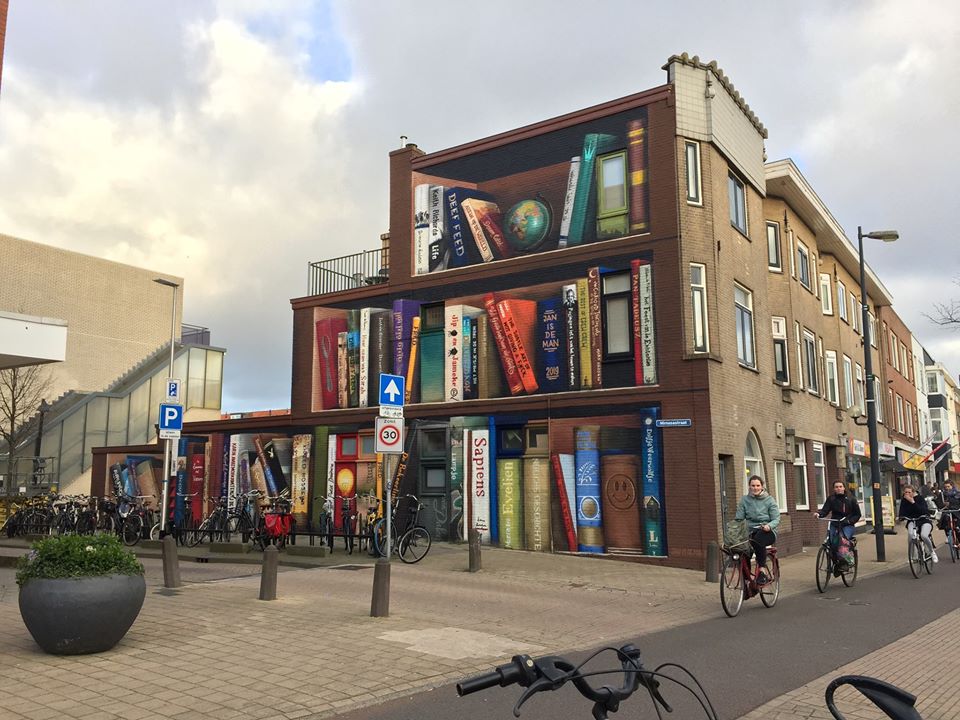 Голландские уличные художники разрисовали стену многоквартирного дома