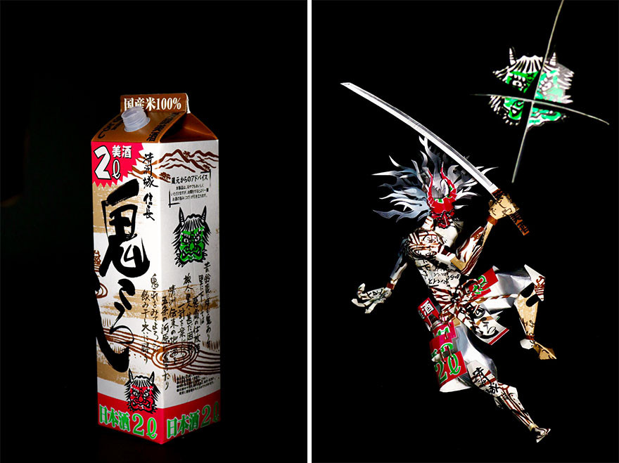 Японский художник продолжает создавать шедевры из упаковки продуктов