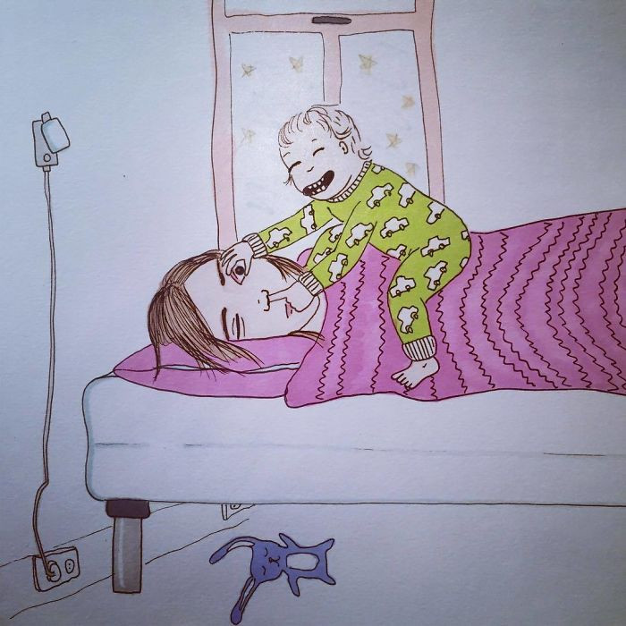 Юмористические иллюстрации о родительских буднях