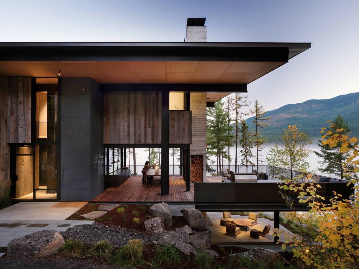 Дом для отдыха у озера в штате Монтана