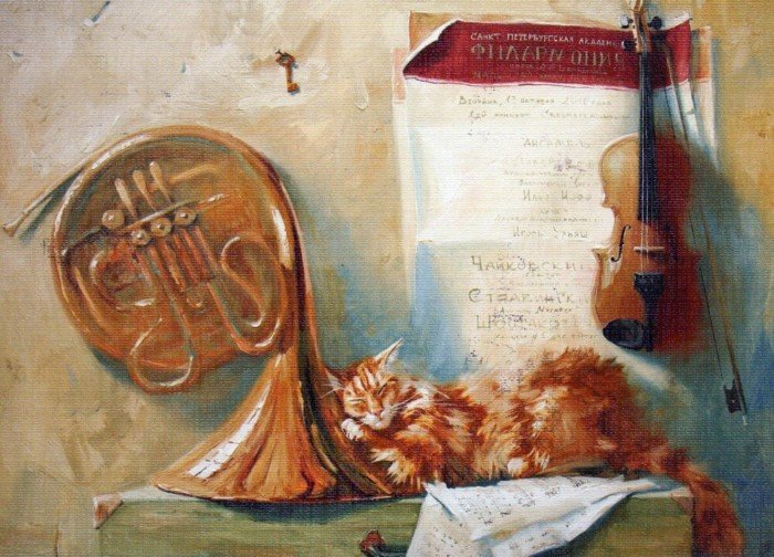 Счастливые котики в живописи Марии Павловой
